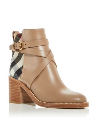 burberry women's pryle block heel booties|burberry leather stride chelsea.